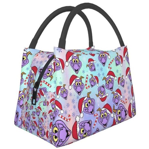 Disney Handbags - EPCOT Retro Insulated Lunch Bag Smiling Santa Figment Christmas Disney NWOT